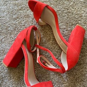 Charlotte Russe poppy red block heel